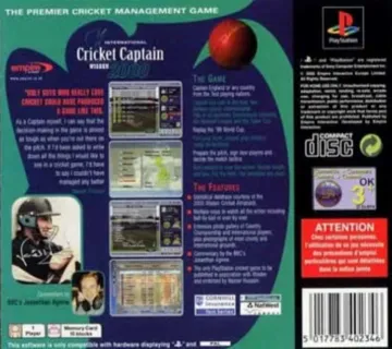 International Cricket Captain 2000 (EU) box cover back